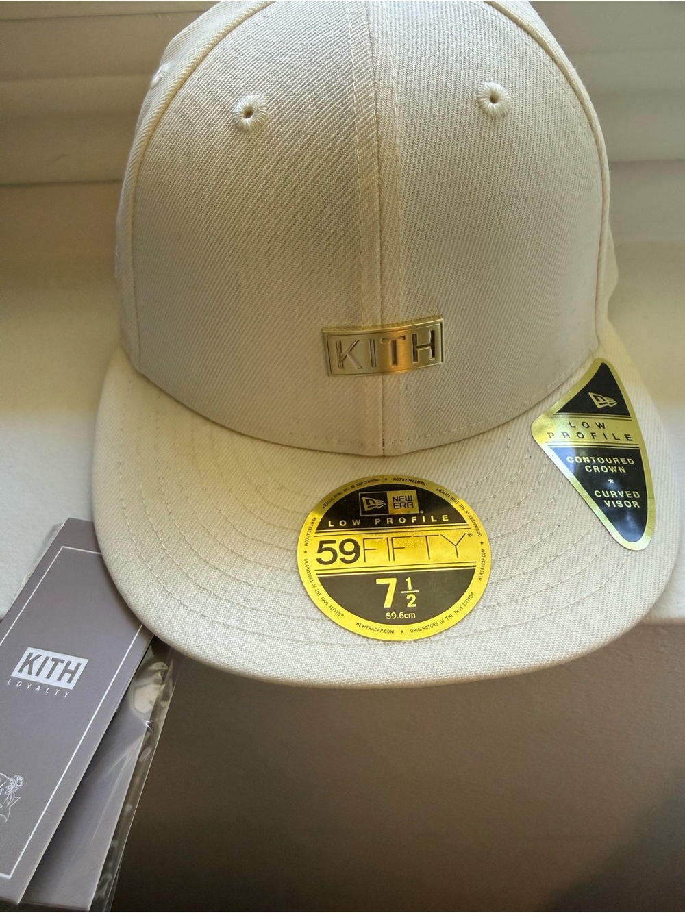Kith Cream Low-Profile Cap with Gold Logo Plaque